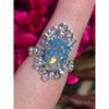 4.16 Top Color Australian Black Opal with 1.5 CTW Rose Cut Diamonds in Platinum