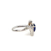 1.54 Carat Natural Royal Blue Sapphire Vintage 18kt White Gold Ring With Diamond Accents
