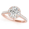 2 ct Center Lab Round Diamond Set in a Halo Cathedral  14kt yellow, White or Rose Gold Mount Of Your Choice