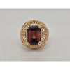 4 Ct Rubellite Tourmaline & 14Kt Yellow Gold Cut Out Ring