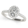 2 ct Center Lab Oval Diamond Set in a Halo 14kt yellow, White or Rose Gold Mount Of Your Choice