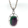 Sterling Silver & Ruby in Zoisite Rope Chain Necklace