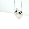 14Kt White Gold & 0.05 Ctw Natural Diamond Heart-Shaped Pendant with Chain