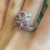 1.5 Ct Pink Heart Sapphire & 0.62 Ctw Natural Diamond Ring in 14Kt White Gold