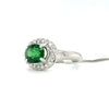 1.16 Ct Tsavorite Garnet & 0.14 Ctw Natural Diamond Ring in Platinum