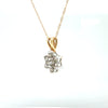 10Kt Yellow Gold & 1/2 Ctw Natural Diamond Flower Pendant With Chain