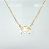 1.5 Ctw Oval Shaped LAB Diamond Necklace In Your Choice of 14kt Yellow or White Gold