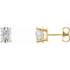 Lab Grown Oval Diamond Studs In 14Kt White Or Yellow Gold