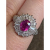 Natural Pink Sapphire 2.18 Ct With 1.13 Ctw Diamond Accents In Platinum