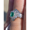 0.42 Ct Colombian Emerald & Natural Diamond Platinum Ring