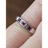 Ruby & Natural Diamond Ring Band In Platinum
