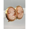 14Kt Yellow Gold Bezel Set Cameo Leverback Earrings