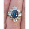 3 Ct Natural Sapphire & 1 1/3 Ctw Natural Diamond Ring In 14Kt Yellow Gold