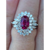 1.45 Ct Ruby & Natural Diamond Ring In Platinum