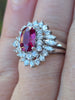 1.45 Ct Ruby & Natural Diamond Ring In Platinum