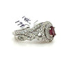 Reddish Pink Tourmaline & Diamond Ring In 14Kt White Gold With  Enhancer Band