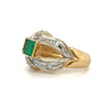 Estate 1ct natural Columbian emerald ring & .15ctw diamonds in 18k gold size 7