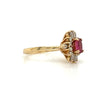 Estate 3/4ct natural ruby & 1/3ctw diamond in 14k gold ring size 5 1/2