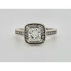 Estate 1 CT Diamond Ring With Princess Cut Center In 14Kt White Gold