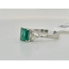 1.2ct natural Brazilian emerald & .40ctw natural diamond ring in platinum w/gia report