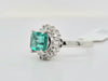 natural 2ct Columbian Emerald & .50ctw natural diamond ring in platinum