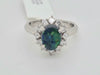 1.29ct Australian black opal & .68ctw natural diamond platinum ring