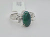 1.57ct oval black opal & .43ctw natural diamond ring in 18kt white gold