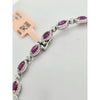 18kt white gold 1.17ctw natural diamonds & 3.88ctw natural ruby bracelet