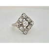 3/4ctw natural diamond diamond shaped cluster estate ring in 14kt white gold