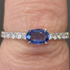 1/2ct cornflower blue sapphire & .38ctw diamond ring in 18kt white gold