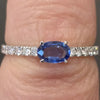 1/2ct cornflower blue sapphire & .38ctw diamond ring in 18kt white gold