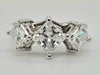 2.24ctw Natural 3 stone princess cut diamond ring Platinum & 14kt white gold ring