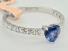 .62ct sapphire heart shaped cornflower blue & .41ctw diamond ring 18kt white gold