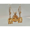 10ctw citrine pendant 18in chain & citrine lever back earrings in 14kt yellow gold set