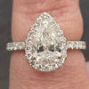 1.2ct natural pear diamond ring in 14kt white gold