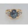 3ct Star sapphire & .60ctw natural diamond ring in 14kt yellow gold