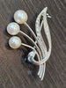 Mikimoto pearl brooch in sterling silver
