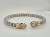 Vahan 14kt gold & sterling silver diamond cuff bracelet heart shaped ends