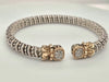 Vahan 14kt gold & sterling silver diamond cuff bracelet square end
