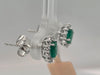 .74ctw natural emerald & .21ctw natural diamond 18kt white gold friction back earrings