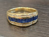 18kt yellow gold 1ctw natural sapphire & .20ctw natural diamond ring