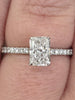 1.27ctw hidden halo elongated radiant cut LAB diamond ring in 14kt white gold