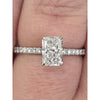 1.27ctw hidden halo elongated radiant cut LAB diamond ring in 14kt white gold