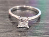1ct LAB diamond princess cut solitaire in 14kt white or yellow gold