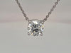 Lab diamond center set pendant  in 14kt white gold  adjustable 16-18in chain