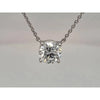 Lab diamond center set pendant  in 14kt white gold  adjustable 16-18in chain
