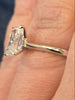 1.5ct elongated radiant cut LAB diamond ring 14kt white gold