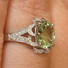 2.59ct green chrysoberyl & 1/2ctw natural diamond in 14kt white gold ring