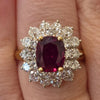 3.1ct natural ruby w/2ctw natural diamond in 18kt white gold
