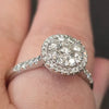 3/4ctw natural diamond round cluster ring in 14kt white gold size 9.5